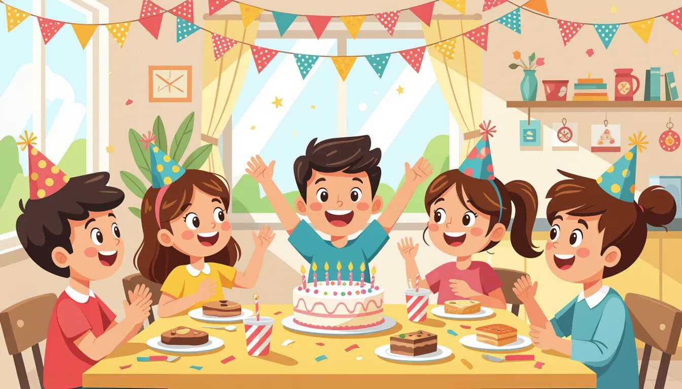 Kids enjoying birthday party activities at an indoor play venue in Japan