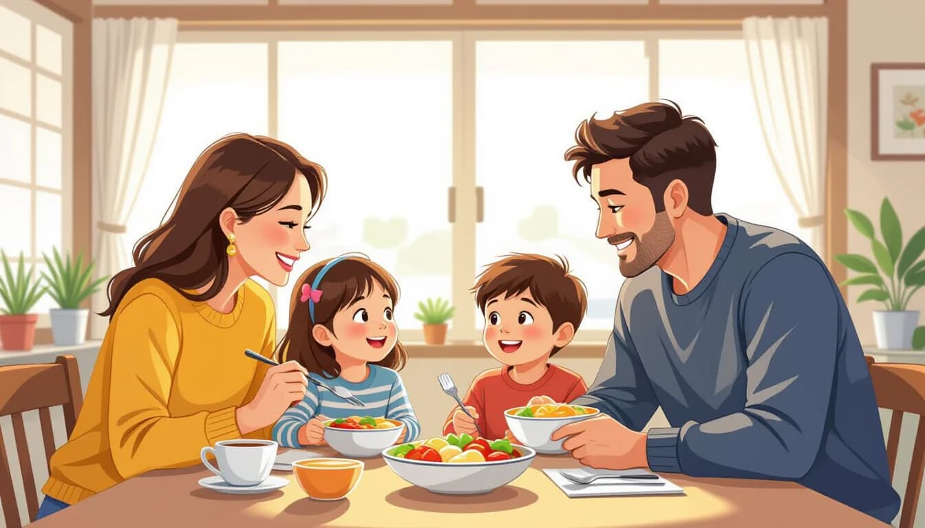 Cross-cultural family in Japan celebrating different traditions together