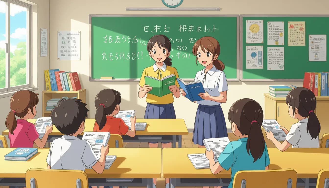 Foreign family reviewing school documents and subsidy application forms