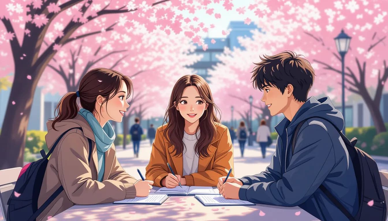 University lecture hall with diverse students in Japan