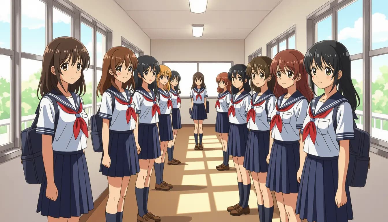 Student walking to school with school bag in Japan