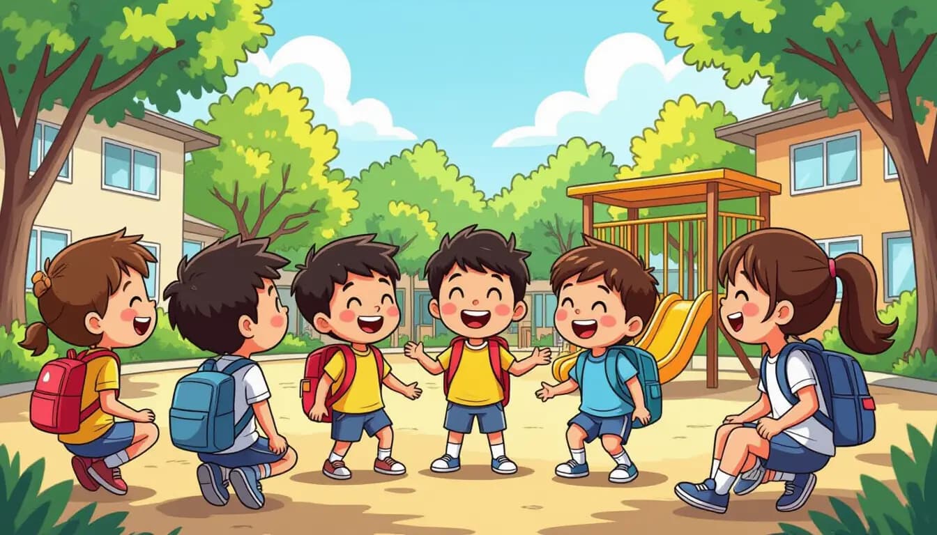 A child making friends in Japan