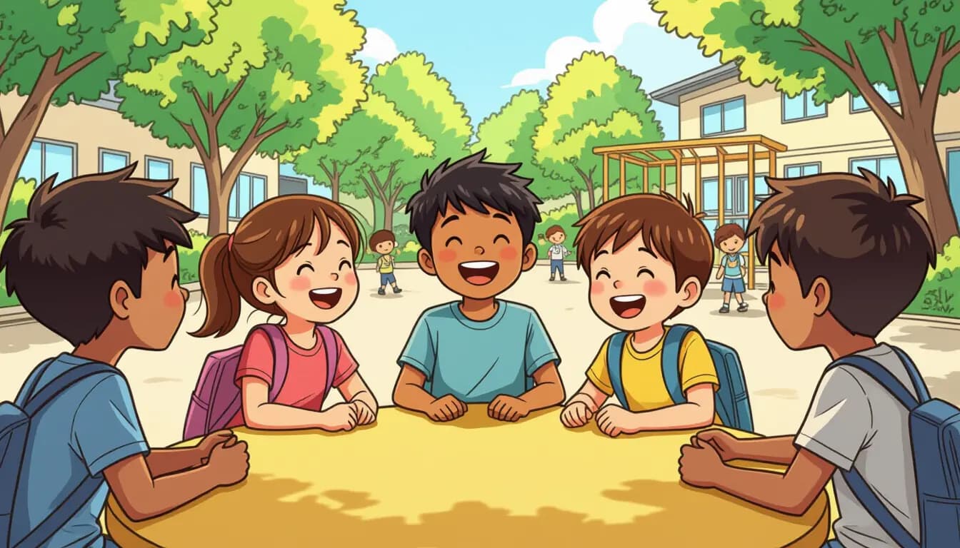 Children playing together at a Japanese school