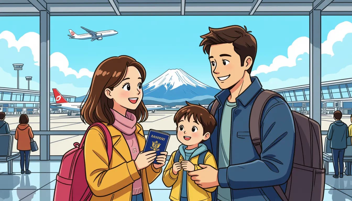 Child's passport documents and official stamps