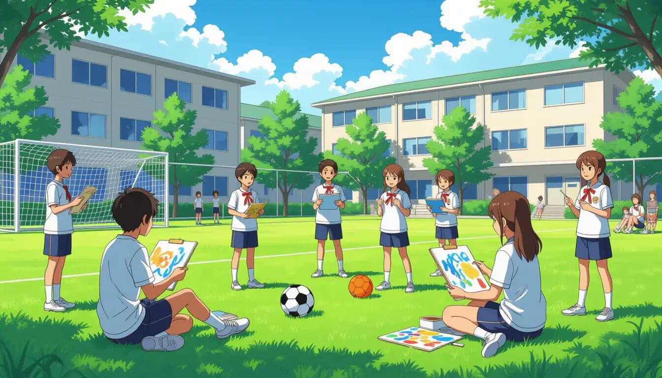 Japanese high school students participating in a traditional tea ceremony cultural club