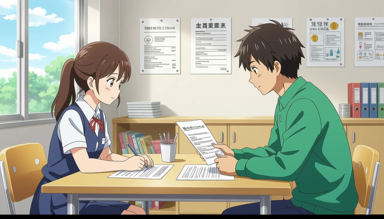 Health checkup documents and forms for Japanese schools