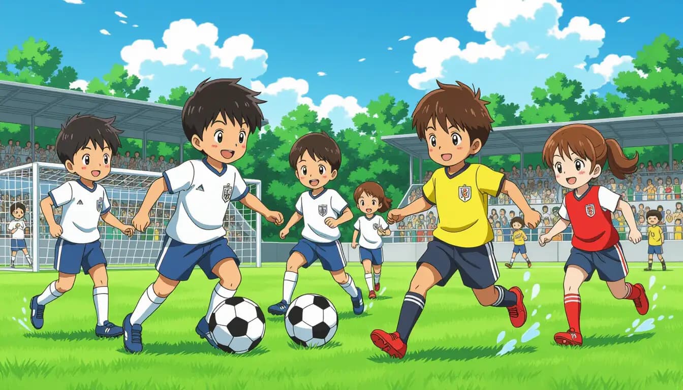 Kids playing at Japan's annual Sports Festival (Undoukai)